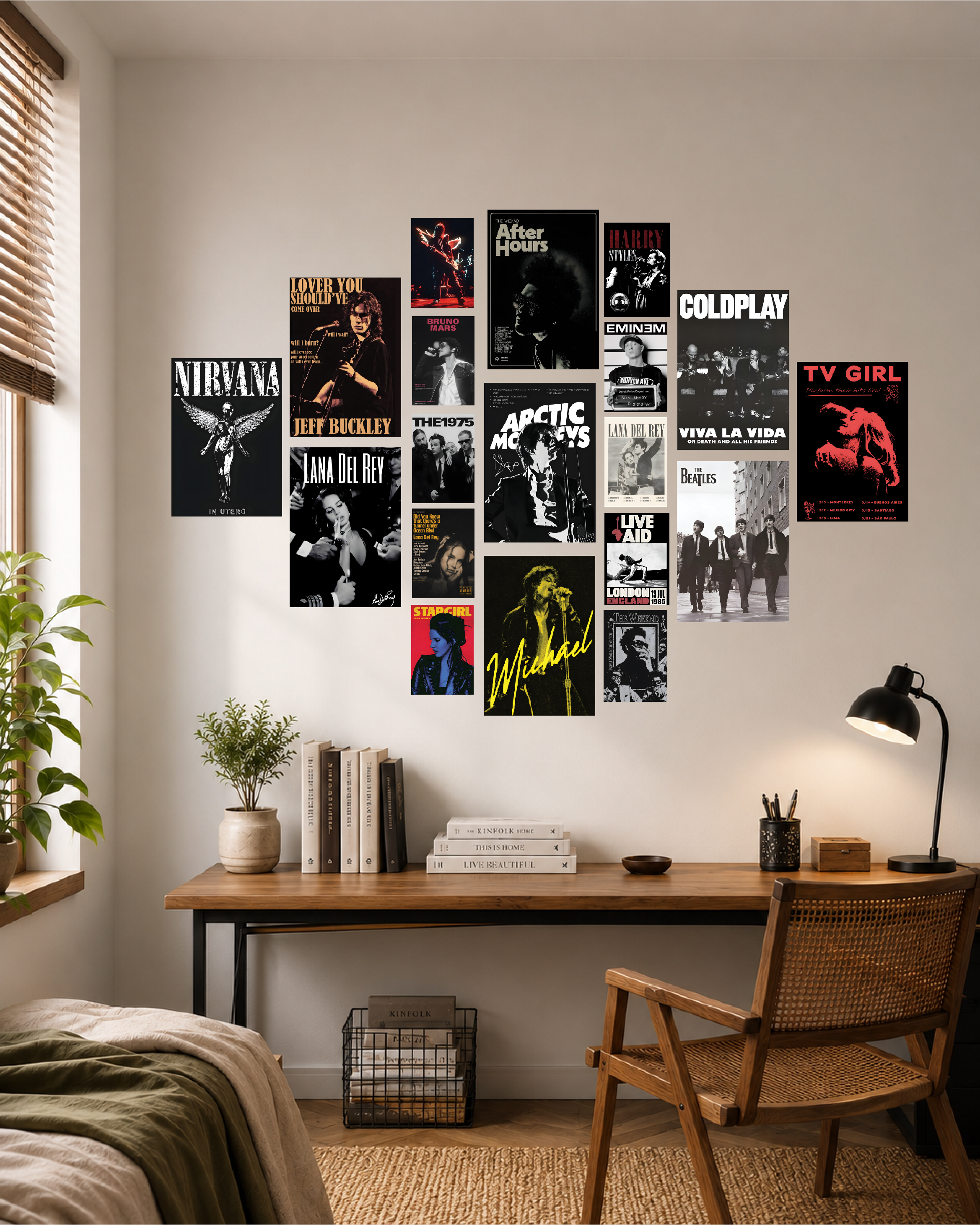 Music Aesthetic Collage Posters Wall Art Set (18Pcs) Lazywalls